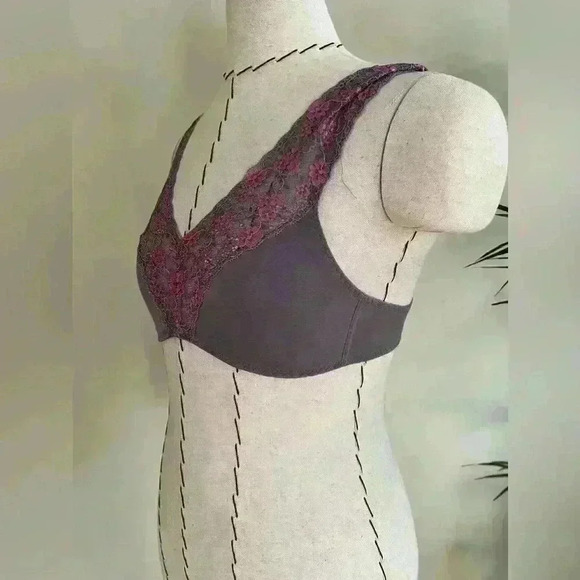 Cosabella Floral Lace Bralette in Purple Gray | Size XS | Micromodal Rayon - Picture 5 of 7
